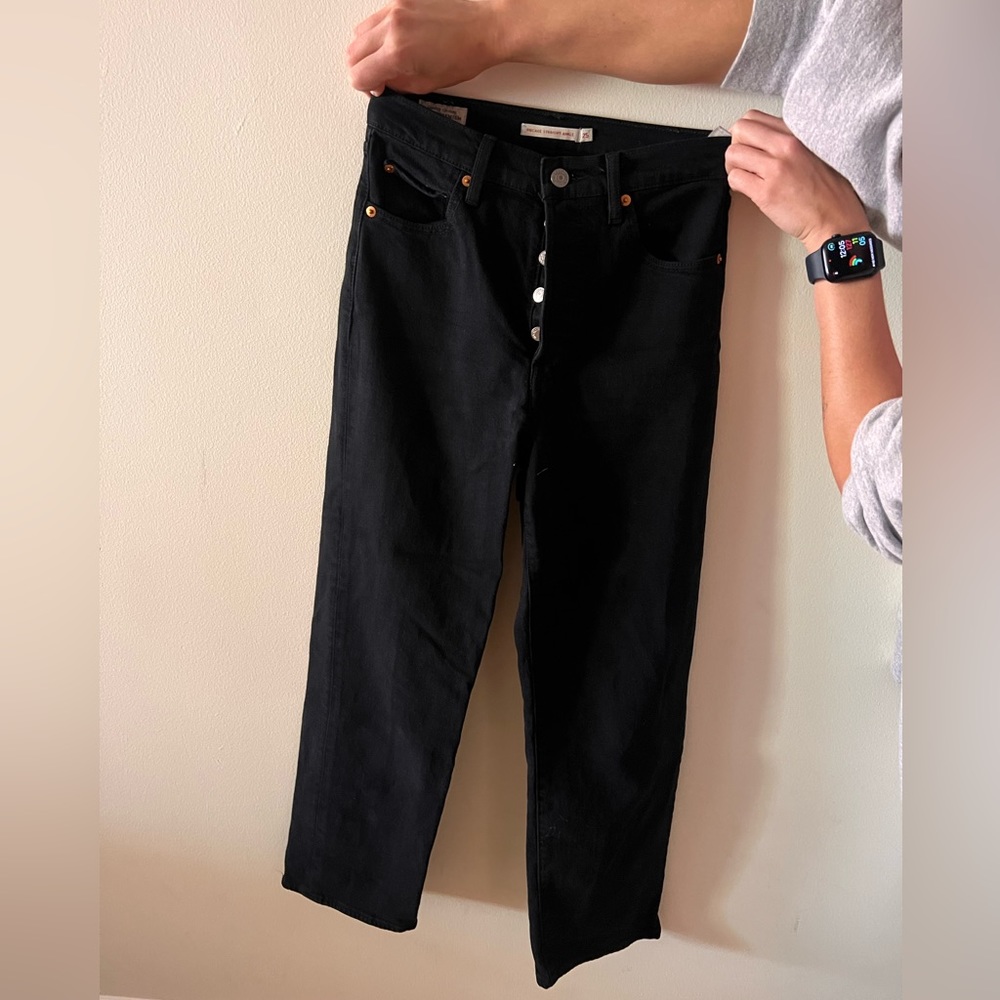 Levi’s Ribcage Straight Ankle Jean - Black, Size 25